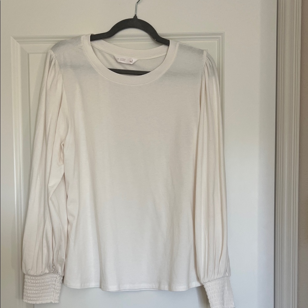 LC Lauren Conrad Cream Long Sleeve Top